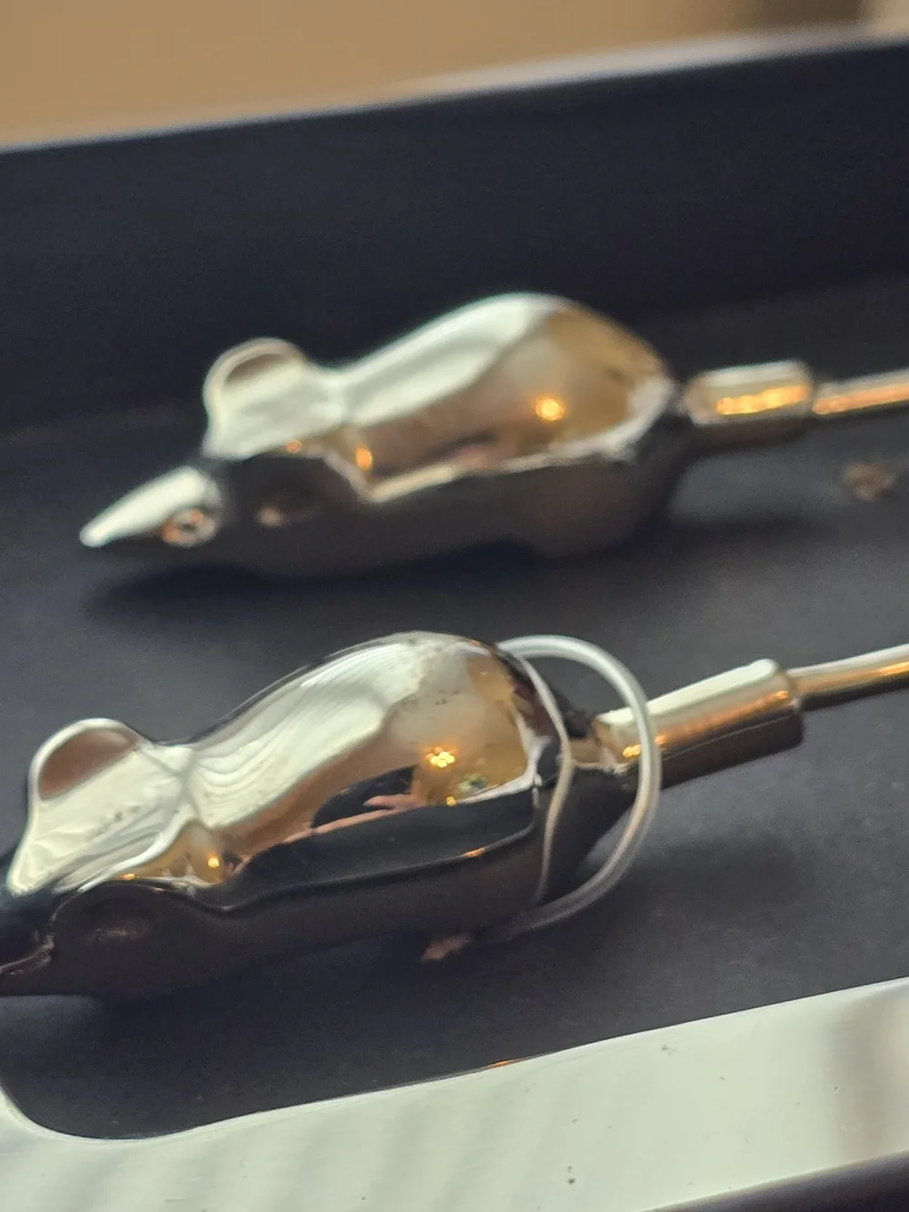 3-Piece Mouse Handle Cheese Serving Set - Stainless Steal & Metal NIB